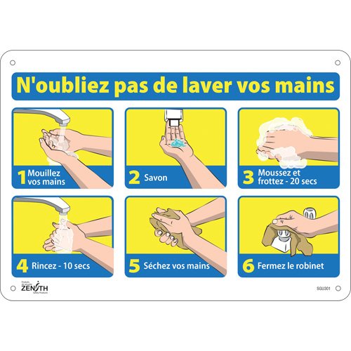 SGU301-"N'oubliez pas de laver vos mains" Sign