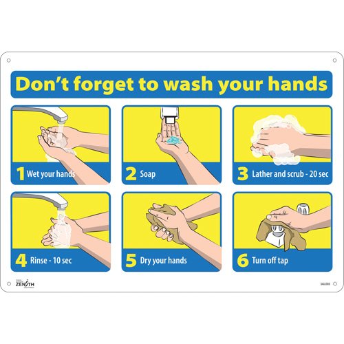 SGU303-"Don't Forget to Wash Your Hands" Pictogram Sign