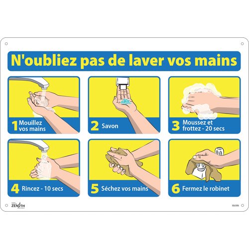 SGU304-"N'oubliez pas de laver vos mains" Sign