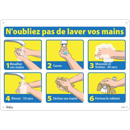 SGU305-"N'oubliez pas de laver vos mains" Sign