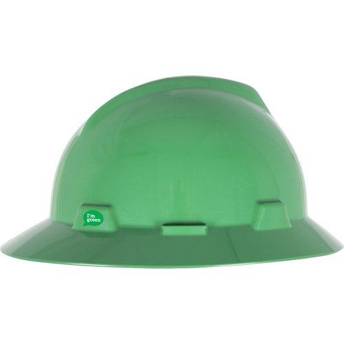 SGW083-V-Gard® GREEN Slotted Full Brim Hard Hat