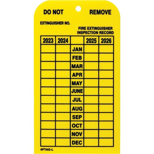 SGW449-Four Year Fire Extinguisher Inspection Tag