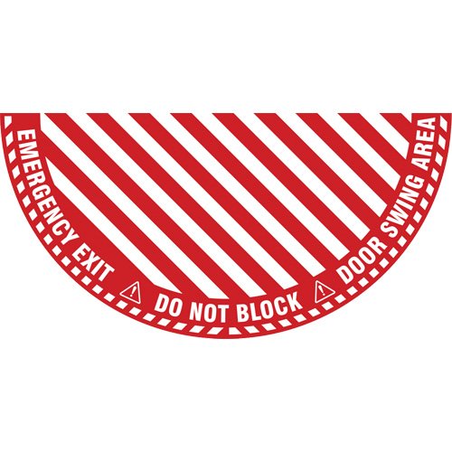 SGY041-"Emergency Exit" Half Circle Swing Door Floor Sign