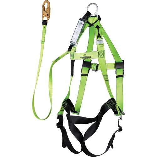 SHE928-Contractor Series Safety Harness with Shock Absorbing Lanyard