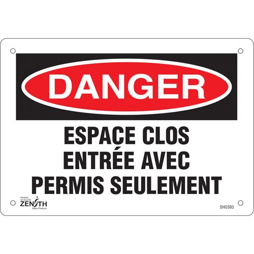 SHG593-"Espace clos" Sign