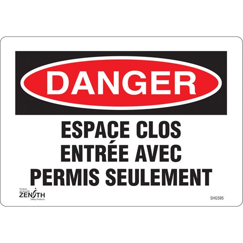 SHG595-"Espace clos" Sign