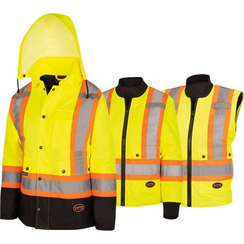 SHH806-Women's  7-in-1 Waterproof Jacket with Hood