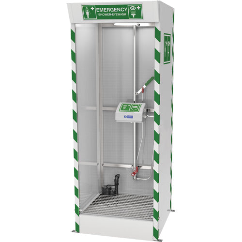 SHL787-Emergency Cubicle Shower & Covered Eye & Face Wash with Sump Pump