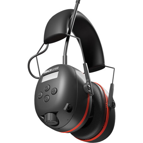 SHM733-Black & Red Air Defender AM/FM Earmuffs