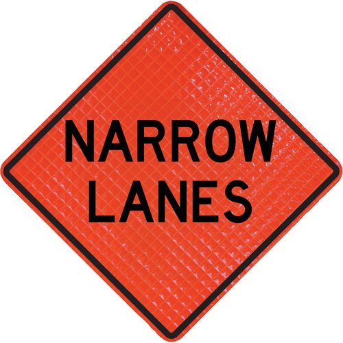 SHM961 - Quadra Flex Roll-Up Sign with Traffic Control Person Ahead Symbol