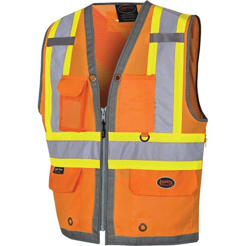 SHO217 - Pioneer Mesh Back Zip Front Surveyor Safety Vest
