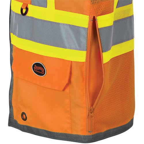 SHO215 - Pioneer Mesh Back Zip Front Surveyor Safety Vest