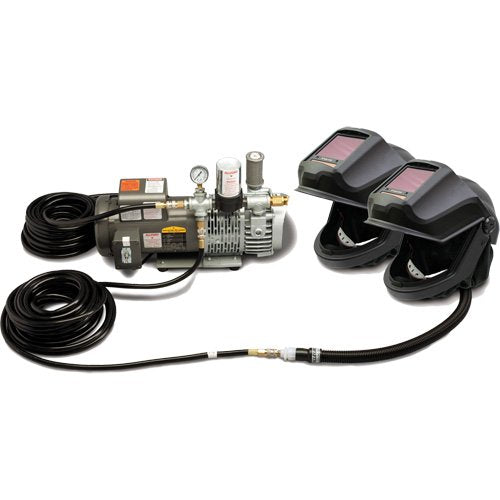 SHP590 - 2-Worker DEFENDER Supplied Air Shield & Flip-Front Welding Helmet System