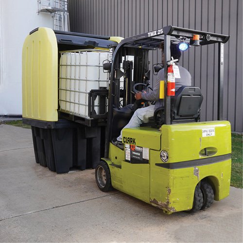 SHP787 - Yellow Roll Top Hardcover Spill Pallet with Drain