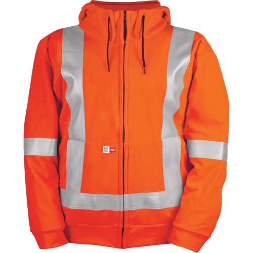 SHQ248 - High-Visibility Wind Resistant Zip-Front Sweatshirt with DetachableHood