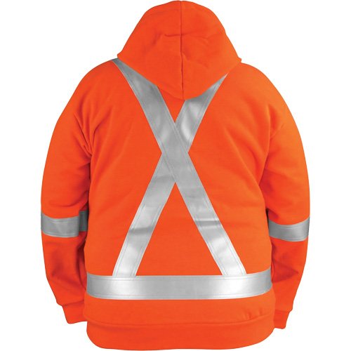 SHQ248 - High-Visibility Wind Resistant Zip-Front Sweatshirt with DetachableHood