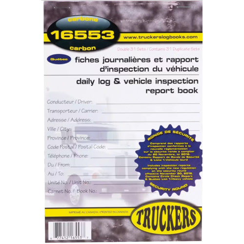 SHR168 - Bilingual Daily Log & Vehicle Inspection Report Book