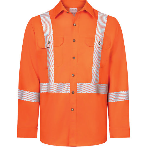 SHR540 - Avenger 7 oz Deluxe Segmented Striped High-Visibility Work Shirt, Style 652