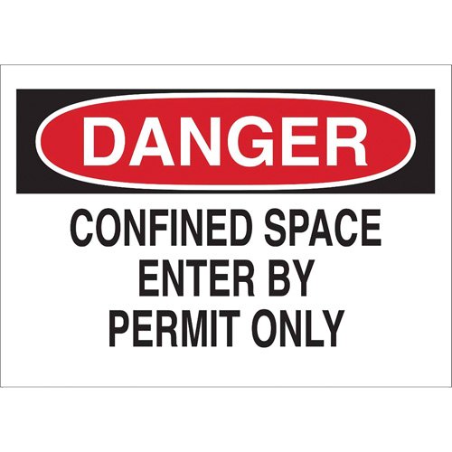 SJ498 - "DANGER Confined Space Enter By Permit Only" Sign
