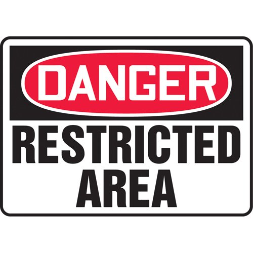 SJ659-"Restricted Area" Sign
