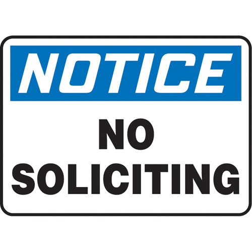 SJ794-"No Soliciting" Sign
