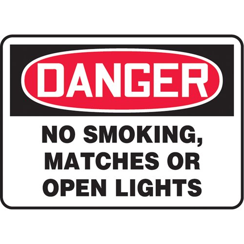SL909-"No Smoking, Matches Or Open Lights" Sign