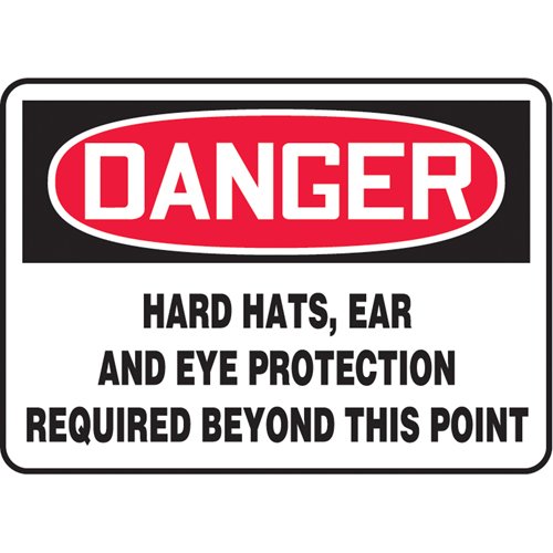 SM171-"Hard Hats, Ear & Eye Protection Required" Sign
