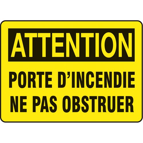 SP110-"Porte d'incendie" Sign