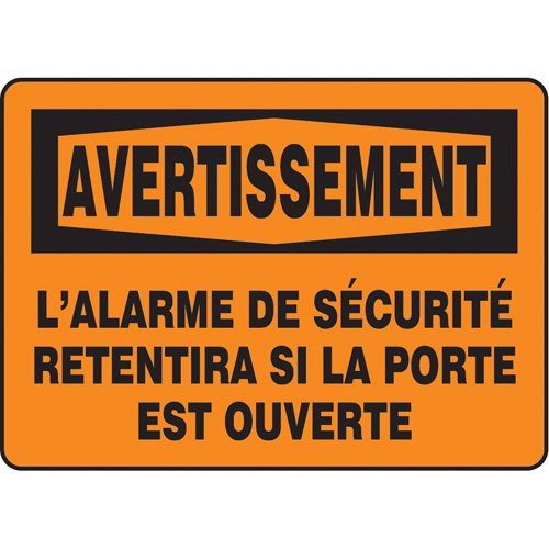 SP703-"L'alarme de sécurité retentira" Sign