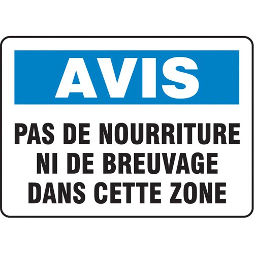 SP745-"Pas de nourriture ni de breuvage" Sign