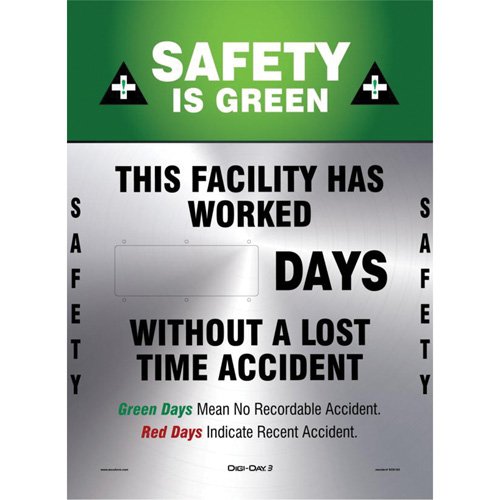 SGP411-Digi-Day® Electronic Scoreboard Motivational Safety Sign