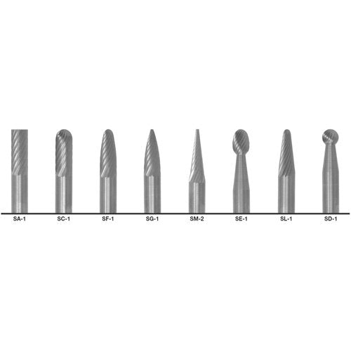 TCU758 - 1855 Double Cut Carbide Burr Set