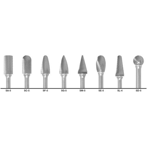 TCU774 - 1855 Double Cut Carbide Burr Set