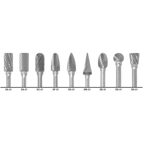 TCU792 - 1855 Double Cut Carbide Burr Set