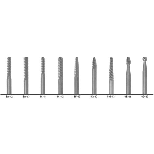 TCU810 - 1855 Double Cut Carbide Burr Set