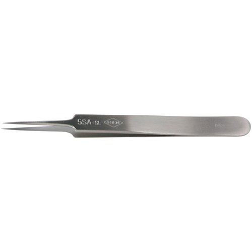 TKZ986-Tweezers - Pointed Tips, Straight Relieved - 4.53" (115 mm)