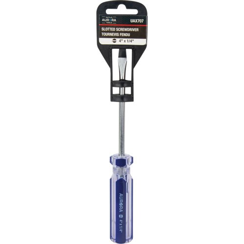 UAX707 - Blue Transparent Striped Slotted Screwdriver