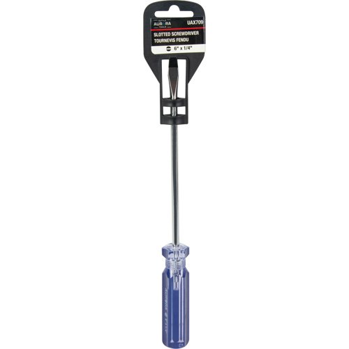 UAX709 - Blue Transparent Striped Slotted Screwdriver