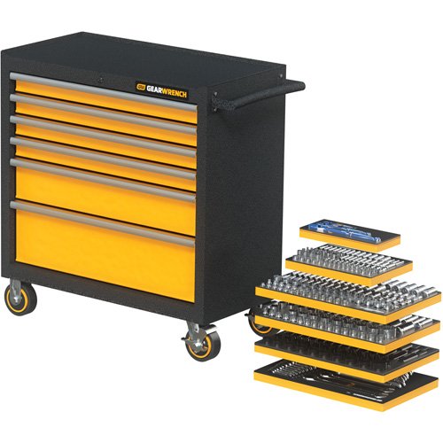 UAY630 - MEGAMOD Metric Mechanics Tool Set in Modular Foam Trays with Rolling Cabinet