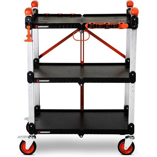 UAY631 - SITERUNNER 3-Shelf Folding Jobsite Cart