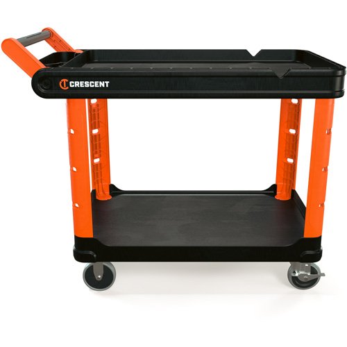 UAY632 - RAILWORKS 2-Shelf Industrial Utility Cart with 5" Hard Casters