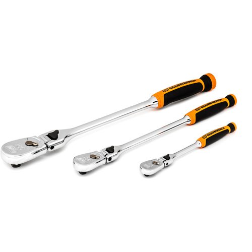 UAZ442 - 1/4", 3/8" & 1/2" Drive 90-Tooth Dual Material Locking Ratchet Set