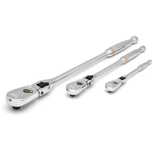 UAZ445 - 1/4", 3/8" & 1/2" Drive 90-Tooth Locking  Teardrop Ratchet Set