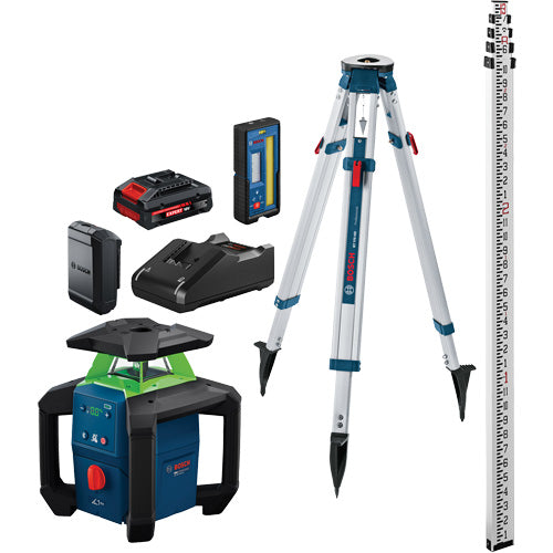 UBA989 - 18V Green-Beam Horizontal/Vertical Rotary Laser Kit with Carrying Case