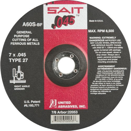 VU948-Depressed Center Cut-Off Wheel